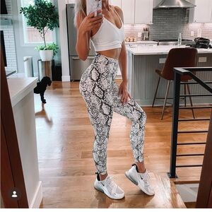 Balance Athletica Black and White Snake Print Leggings